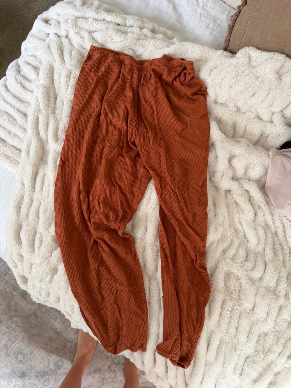 Madewell Rust Waffle Knit Lounge Joggers